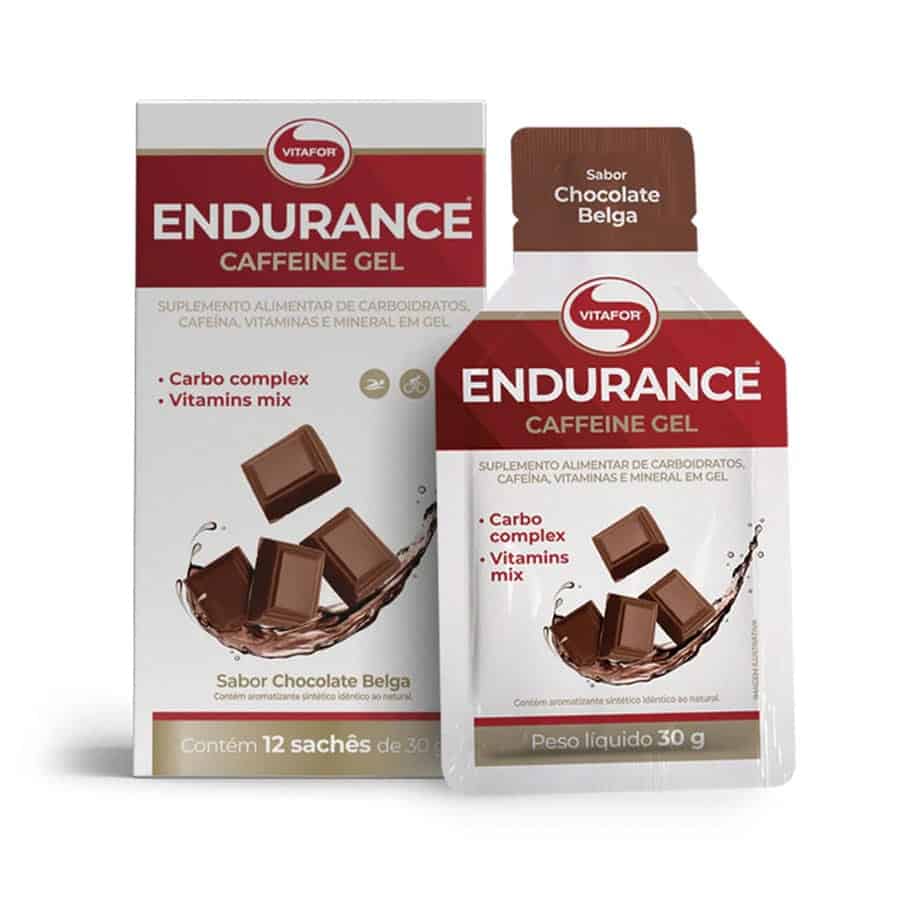 O Endurance Caffeine Gel Chocolate Belga 12 Saquetas da Vitafor é um suplemento alimentar em gel formulado com uma combinação de hidratos de carbono, cafeína, vitaminas e minerais.