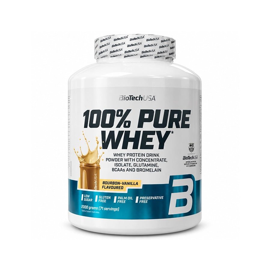100% Pure Whey Baunilha de Bourbon BioTechUSA em embalagem de 2000 g, suplemento de proteína whe