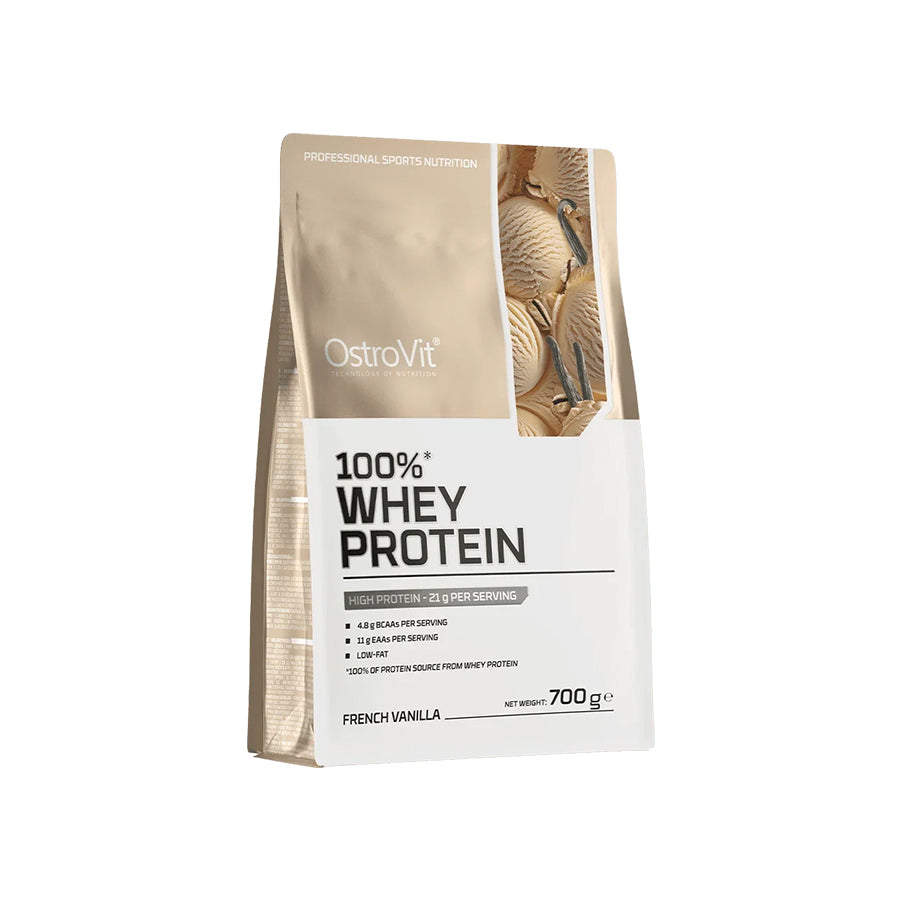 A 100% Whey Protein 700gr OstroVit é um suplemento alimentar em pó à base de concentrado de proteína de soro de leite.