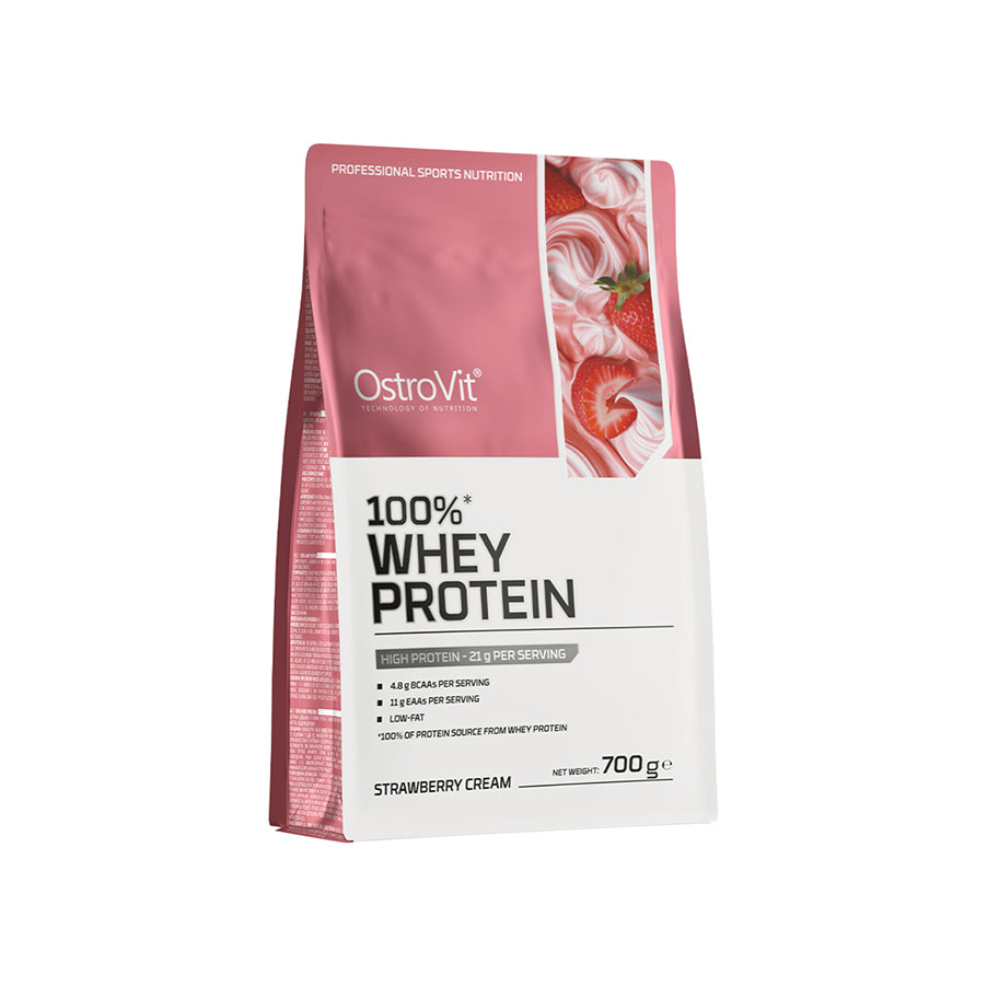 A 100% Whey Protein 700gr OstroVit é um suplemento alimentar em pó à base de concentrado de proteína de soro de leite.