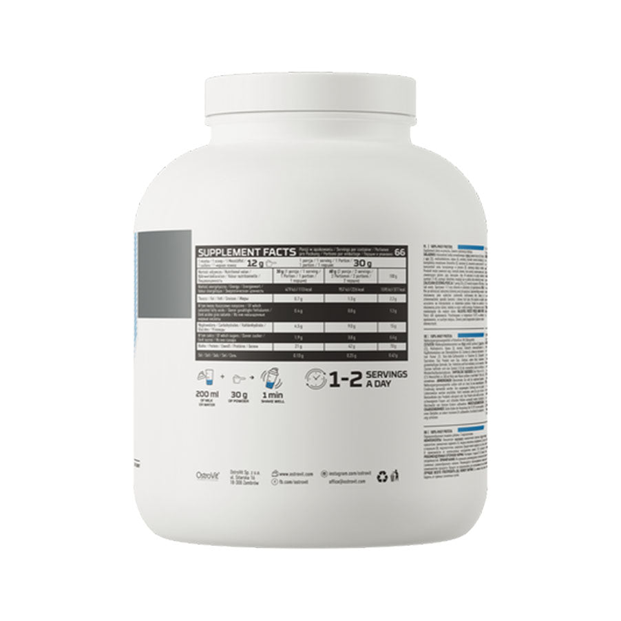 O 100% Whey Protein Creme de Avelã 2kg da OstroVit é um suplemento alimentar em pó à base de concentrado proteico de soro de leite (WPC), desenvolvido para complementar a ingestão diária de proteínas.