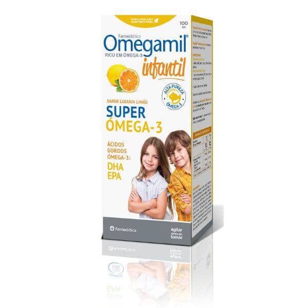 Omegamil Infantil Laranja Limão apresenta doses altamente eficazes de DHA numa emulsão com um paladar cremoso.