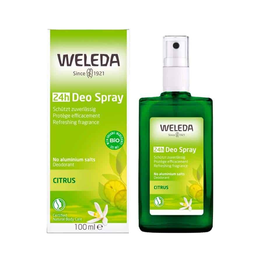 Desodorizante Spray Citrus formulado com óleos essenciais naturais com propriedades antimicrobianas que neutraliza e previne odores corporais desagradáveis.