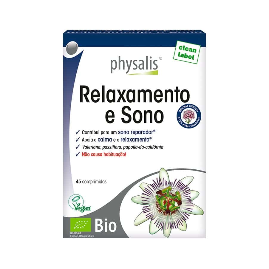 Suplemento alimentar à base de valeriana, passiflora e papoila-da-califórnia.