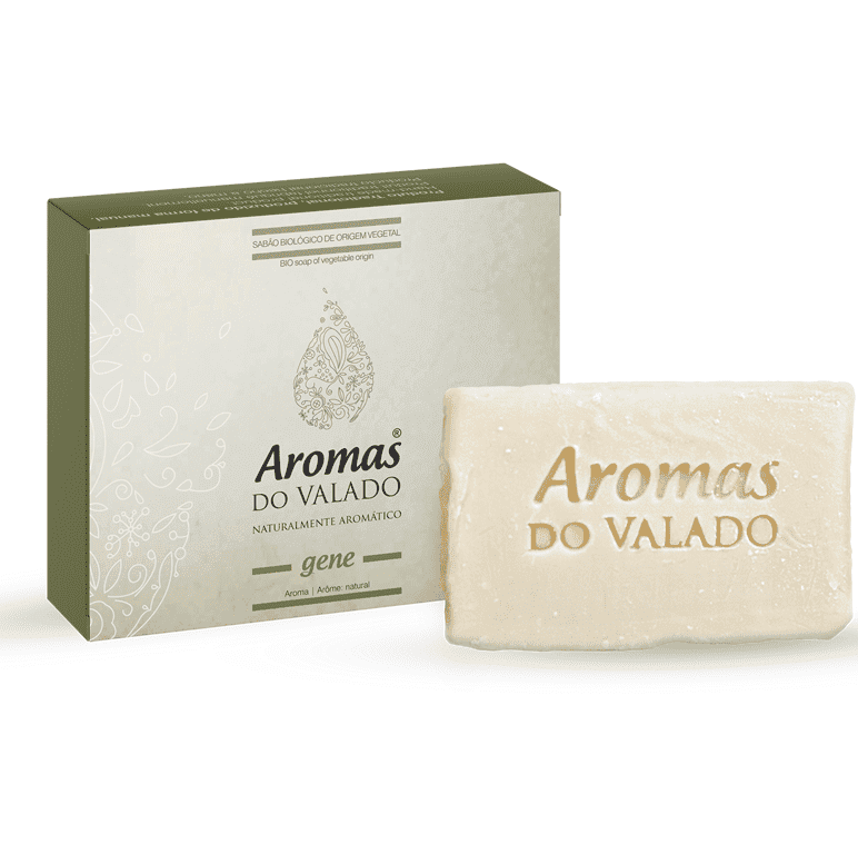 O Sabão Gene 75 gr da Aromas do Valado é um sabão simples e natural, formulado com 100% azeite. Não contém óleos essenciais e é aromatizado apenas com hidrolato (água floral) de esteva.