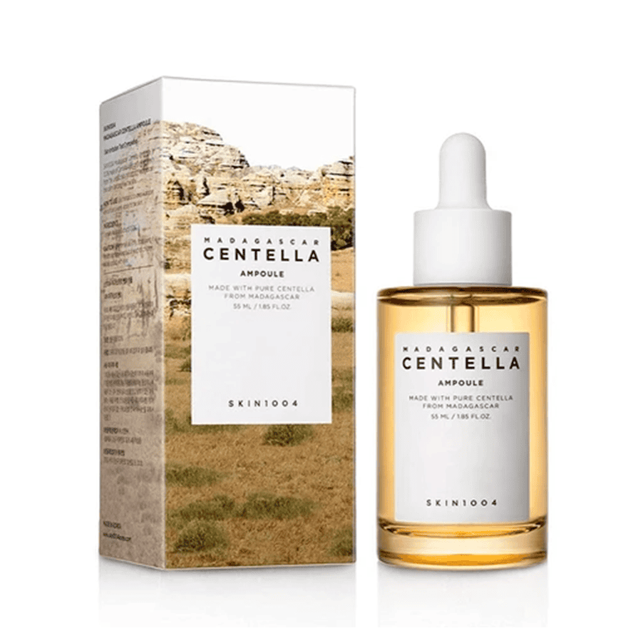 Ampola Madagascar Centella 55ml da Skin1004 com Centella Asiatica para hidratar, suavizar e cuidar da pele.