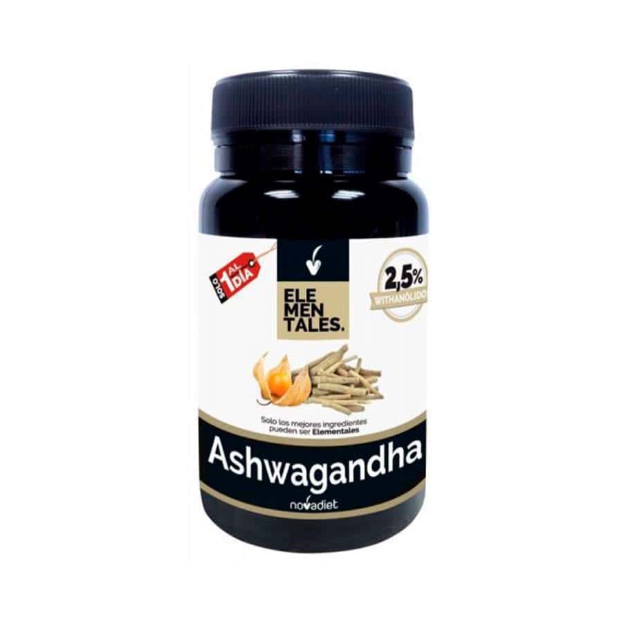 Ashwagandha 30 Cápsulas NovaDiet, suplemento alimentar em cápsulas com ashwagandha para a rotina diária.