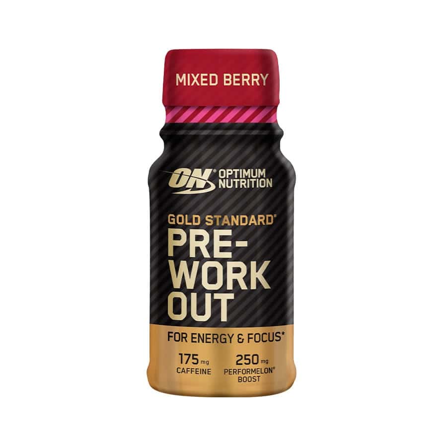 Shot pré-treino premium da Optimum Nutrition para aumentar o foco e o desempenho graças a 175 mg de cafeína por porção de fontes naturais...
