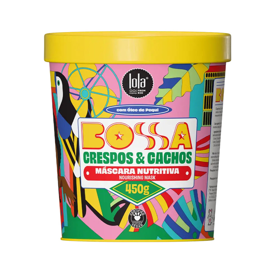 A Bossa Máscara da Lola Cosmetics é uma máscara capilar nutritiva desenvolvida especialmente para cabelos encaracolados e crespos.