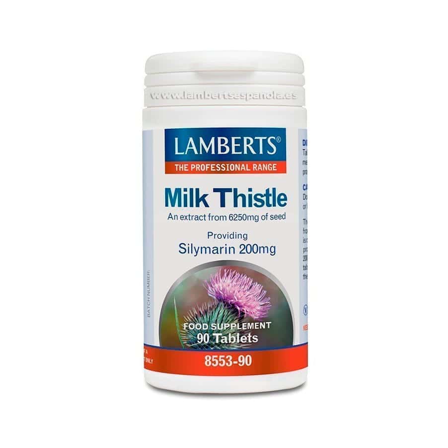 Cardo Mariano 6250mg 90 Comprimidos Lamberts, suplemento alimentar em comprimidos com extrato concentrado de cardo mariano.