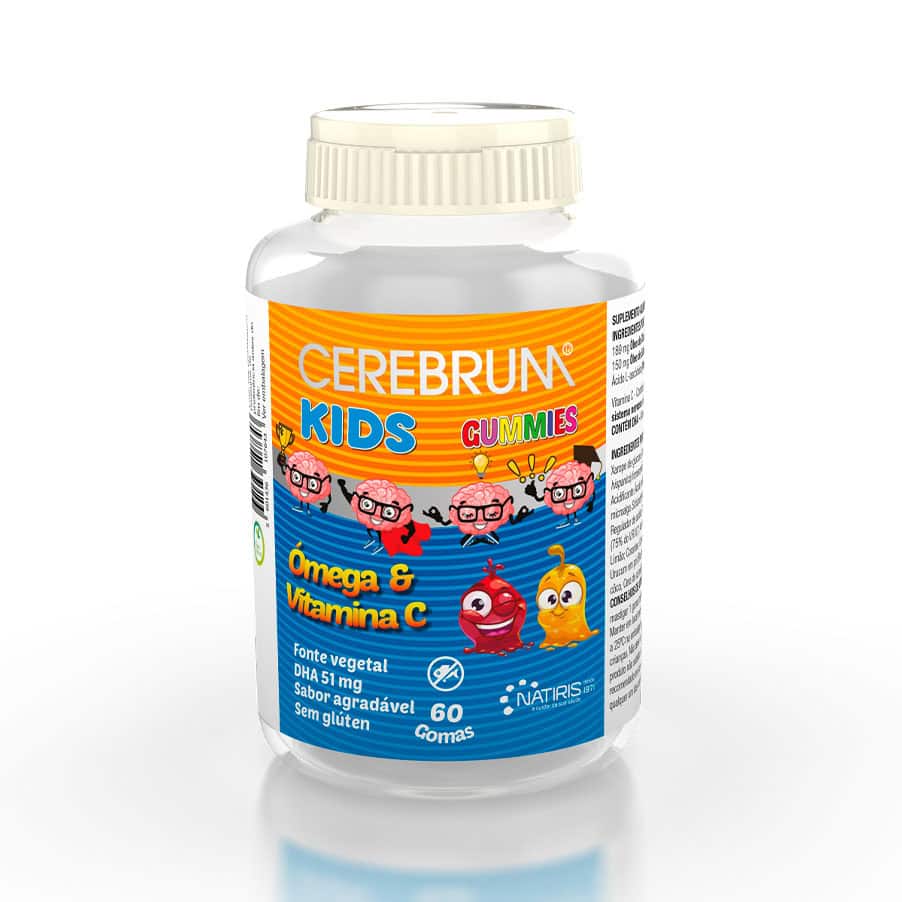 Cerebrum Kids Gummies 60 gomas Natiris suplemento alimentar infantil em formato goma para a rotina escolar e de aprendizagem