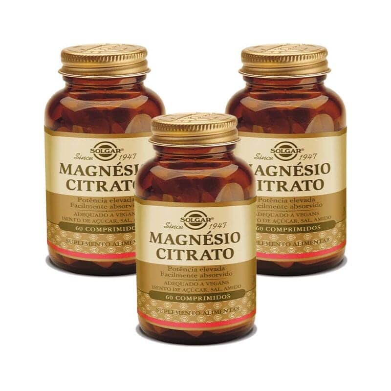 Citrato de Magnésio é um suplemento alimentar com magnésio na forma de citrato. Além disso, apresenta-se em pack com 3 embalagens de 60 comprimidos.
