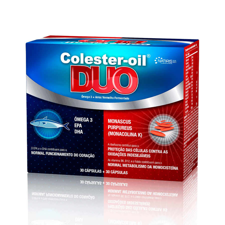 Colester-Oil Duo 30+30 cápsulas Natiris suplemento alimentar para adultos e rotina de bem-estar cardiovascular