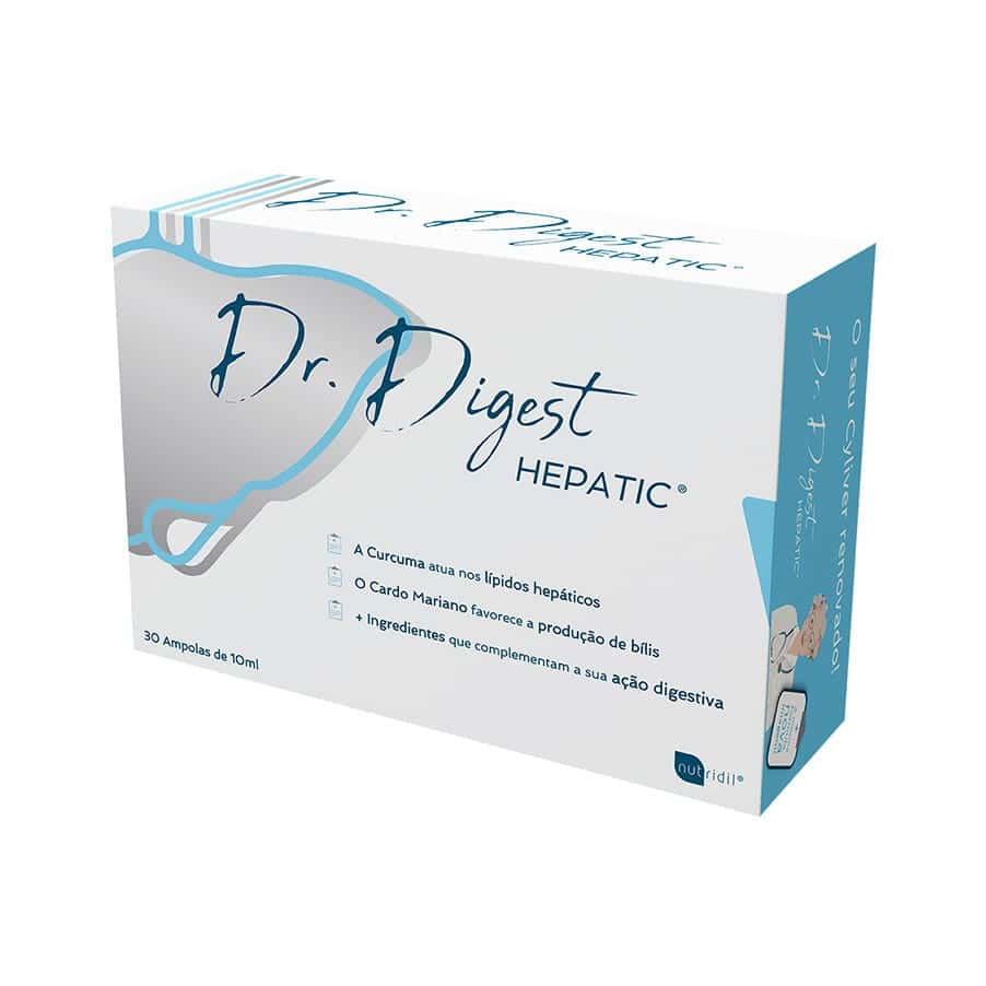 Dr. Digest Hepatic 30 Ampolas Nutridil suplemento líquido em ampolas para rotinas de bem-estar hepático