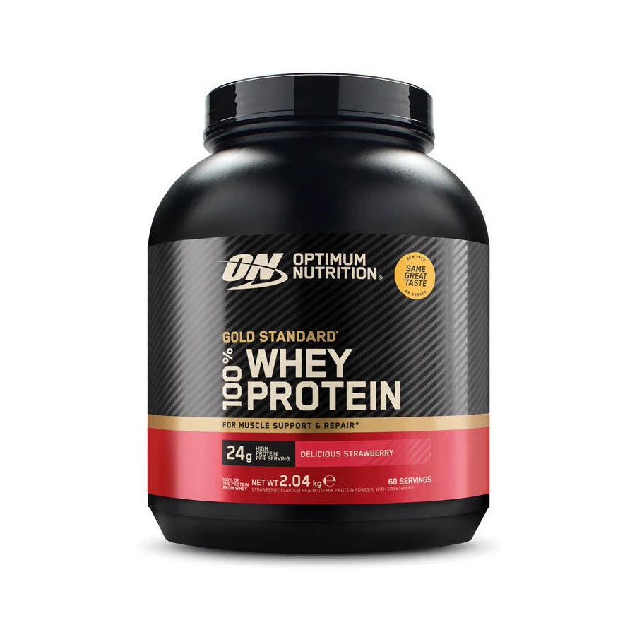 O Gold Standard 100% Whey Sabor Morango da Optimum Nutrition é um suplemento proteico de alta qualidade, desenvolvido para complementar a ingestão diária de proteínas.