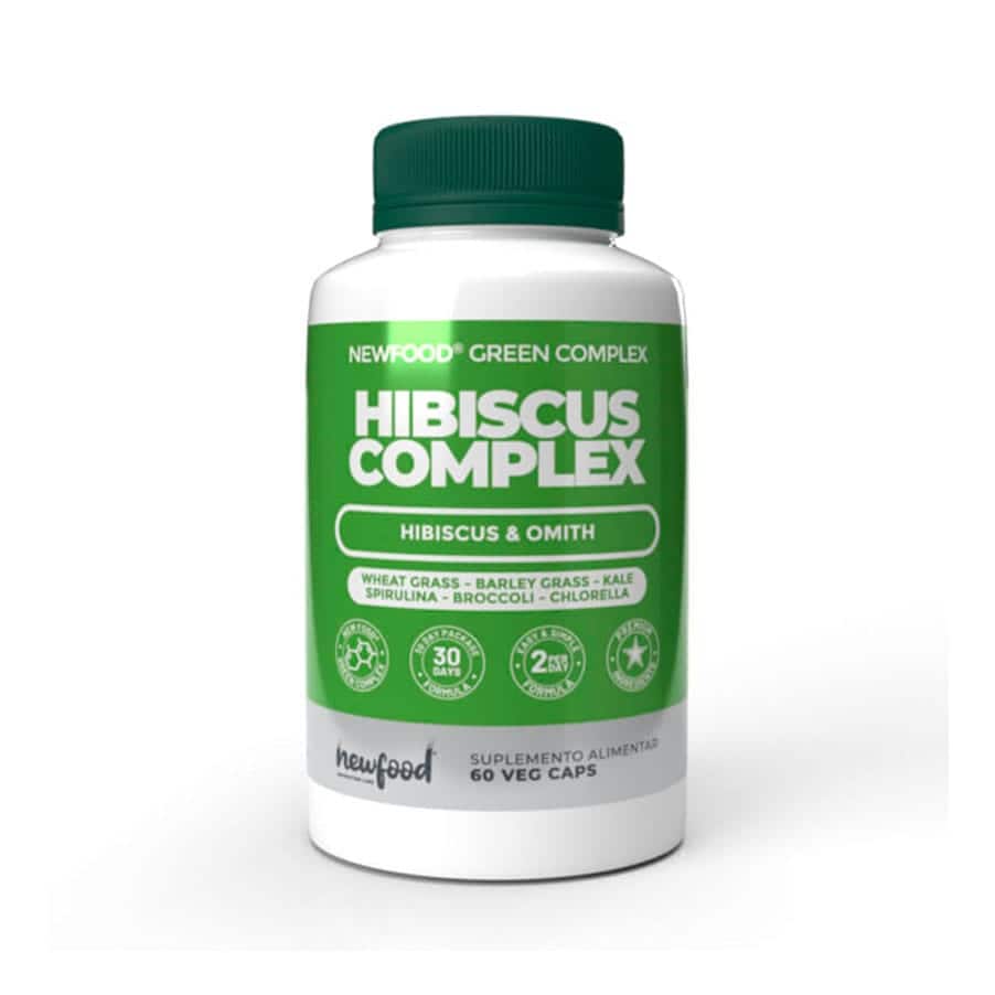 Hibiscus Complex 60 cápsulas NewFood, suplemento alimentar em cápsulas com hibisco e ingredientes vegetais