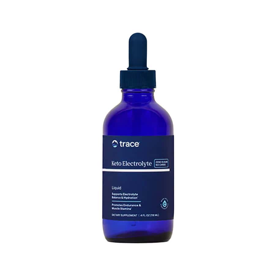 Keto Electrolyte Drops 118ml Trace Minerals, suplemento líquido concentrado com eletrólitos e minerais iónicos.