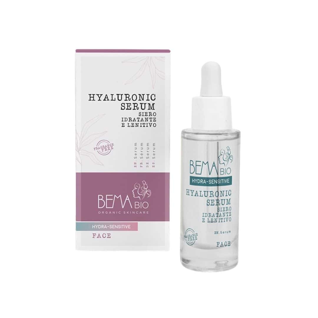 Sérum hidratante e densificador Bema Bio em frasco de 30 ml, formulado para reforçar a firmeza e hidratar profundamente a pele.
