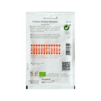 Embalagem de 2g de sementes biológicas da verdura asiática Namenia da marca Sementes Vivas, ideal para cultivo em hortas caseiras.