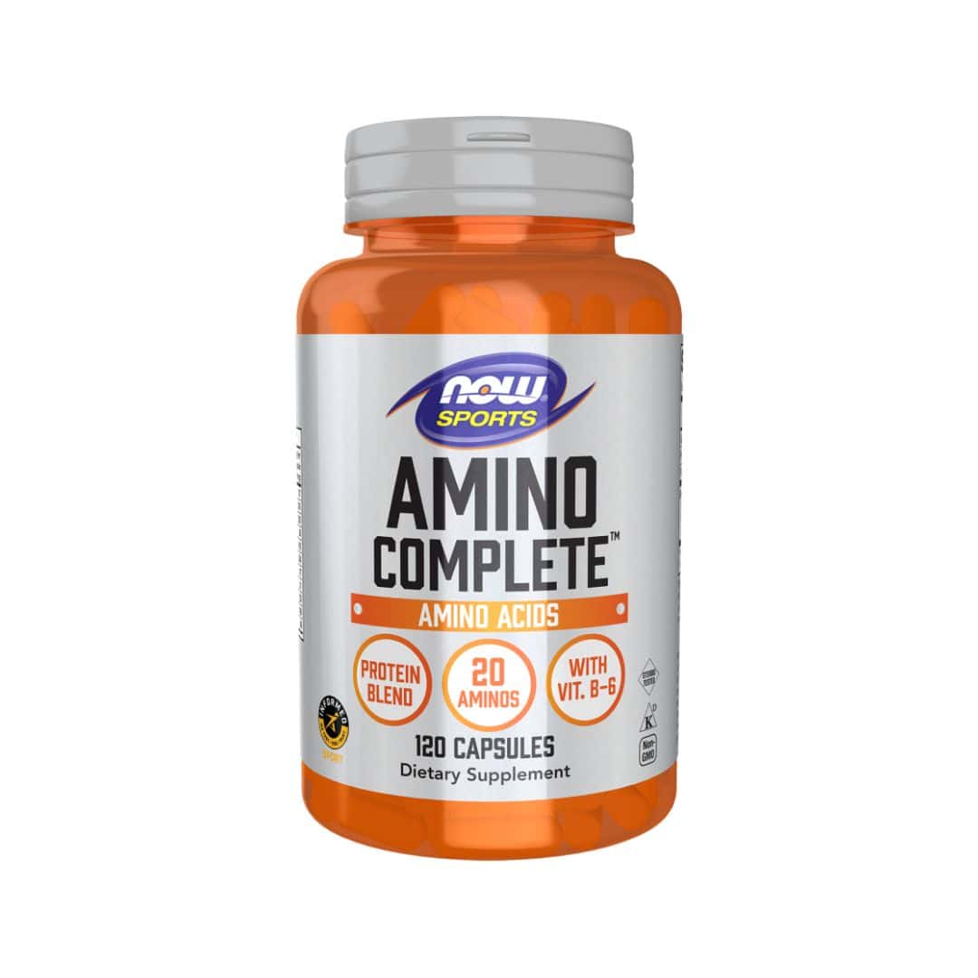 O Amino Complete 120 Cápsulas Now é um suplemento que combina aminoácidos essenciais e não essenciais, provenientes de fontes de proteína de alta qualidade. 