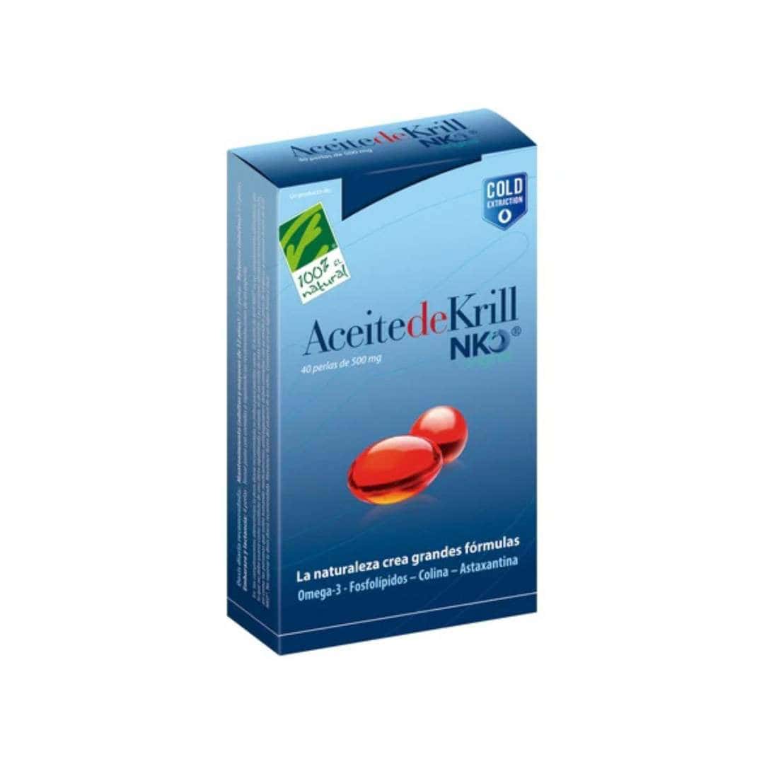 O Óleo de Krill NKO® Cien por Cien Natural é um suplemento alimentar em cápsulas que contém óleo extraído a frio do krill antártico.