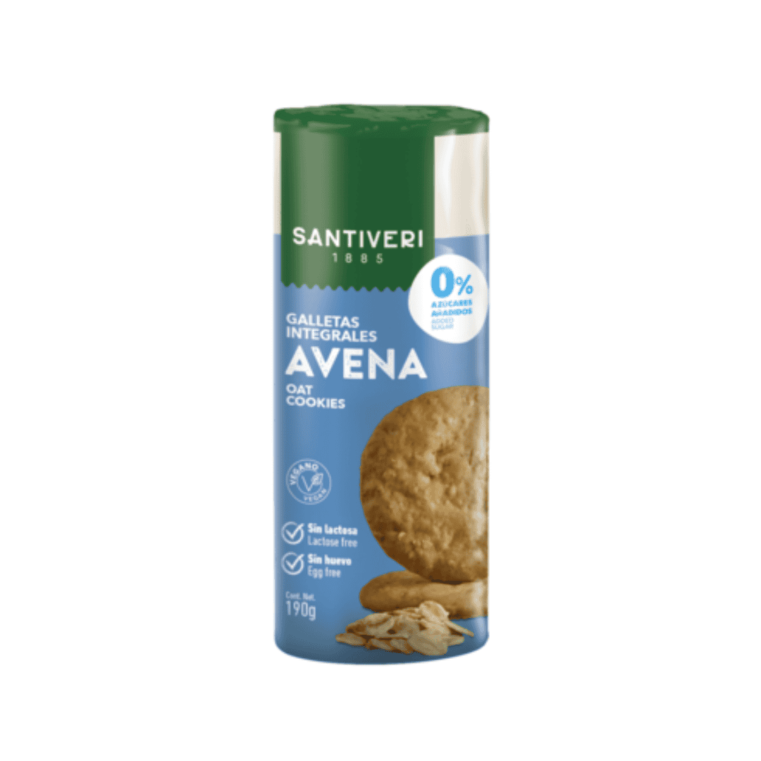 As Bolachas Integrais de Aveia 190gr Santiveri são uma opção deliciosa e equilibrada, feitas com ingredientes naturais e ideais para um lanche nutritivo.