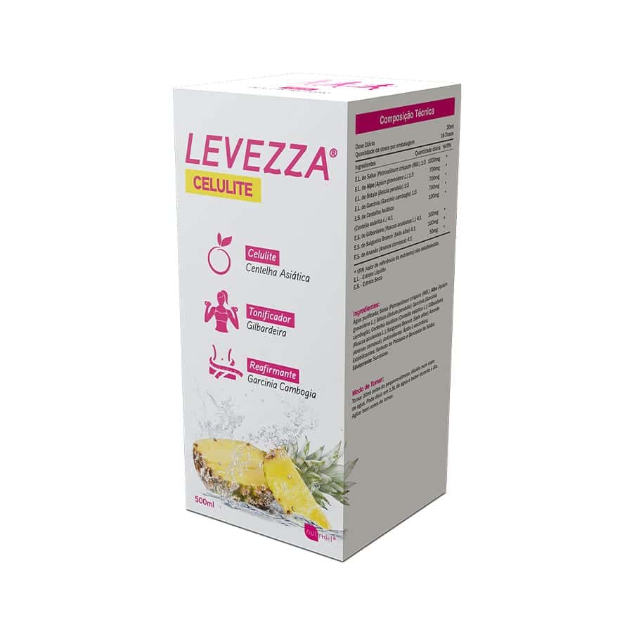 Levezza Celulite 500ml Nutridil suplemento líquido para apoio a rotinas de cuidado corporal