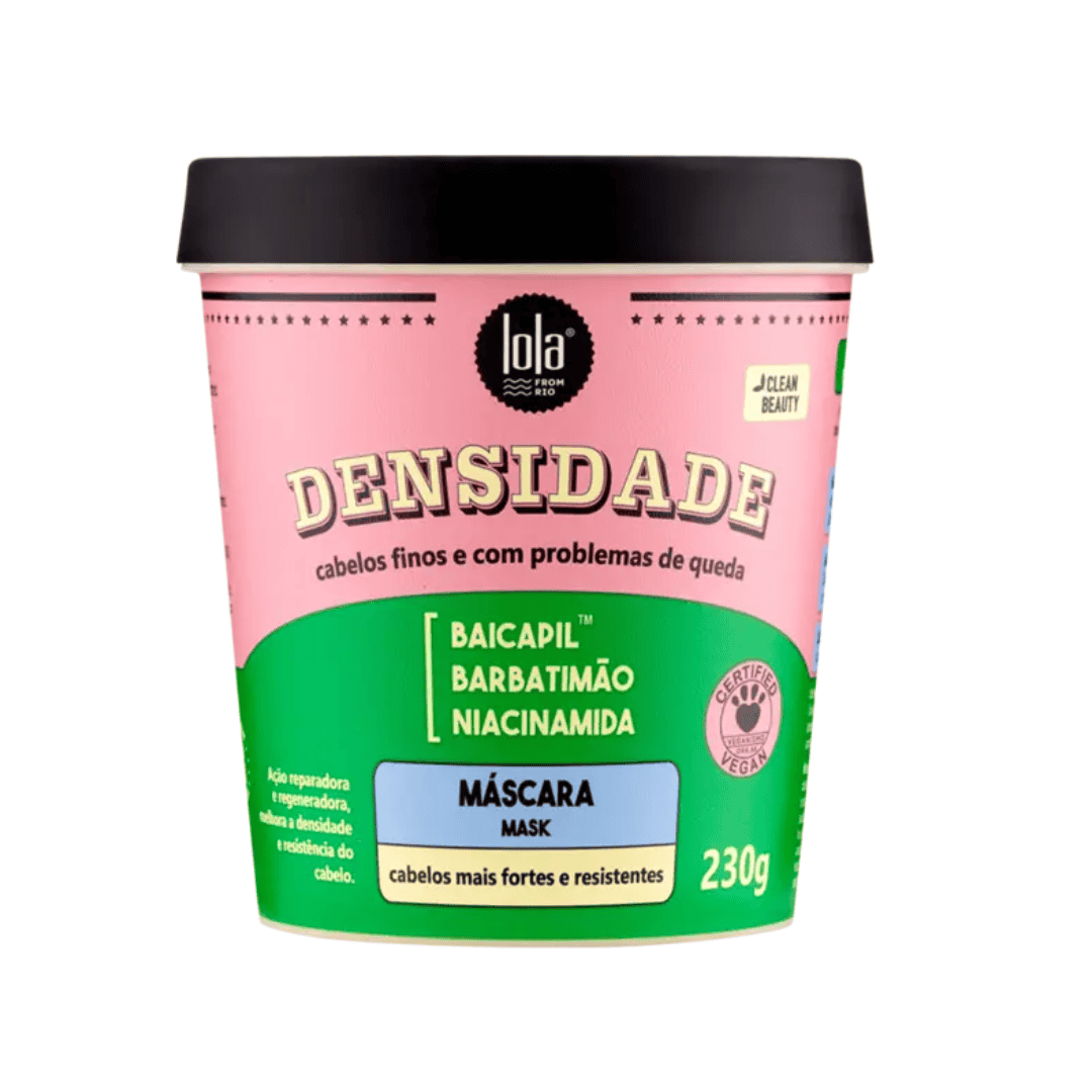 Máscara Densidade 230gr Lola Cosmetics para cabelo fino, fragilizado ou com pouca densidade.