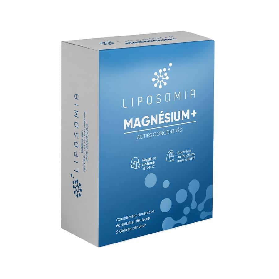 Magnésio+ 60 cápsulas Liposomia, suplemento alimentar com magnésio em cápsulas.