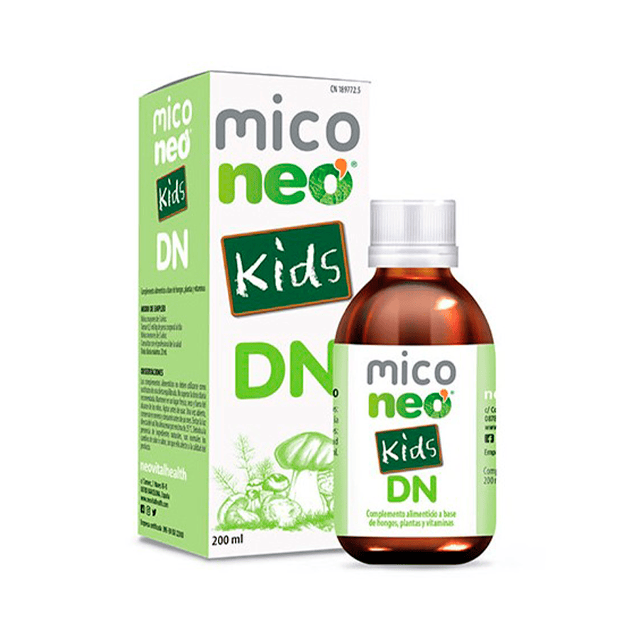Mico Neo DN Kids 200ml NeoVital Health, suplemento alimentar infantil líquido com cogumelos.