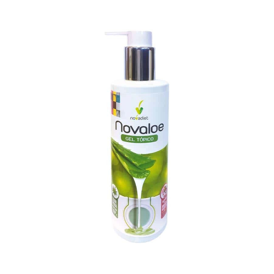 Novaloe Gel Aloe Vera 250ml NovaDiet, gel hidratante com aloé vera para o cuidado diário da pele seca e sensível.