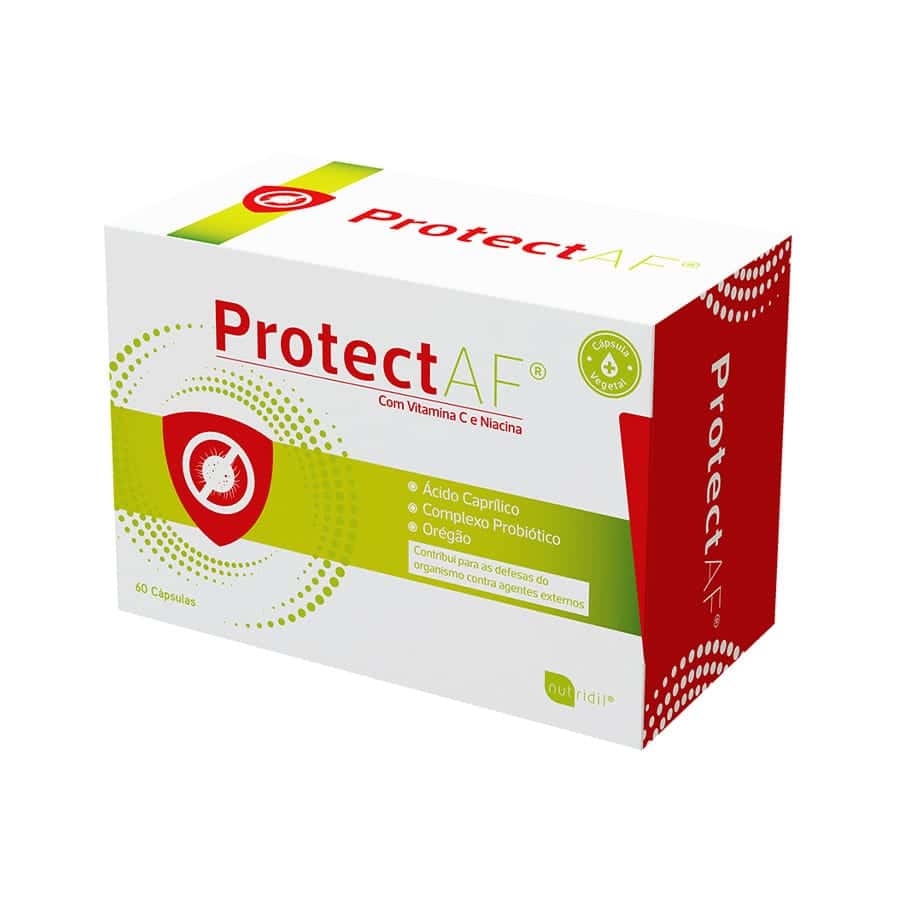 Protect AF 60 Cápsulas Nutridil suplemento alimentar com probióticos, ácido caprílico e extratos vegetais