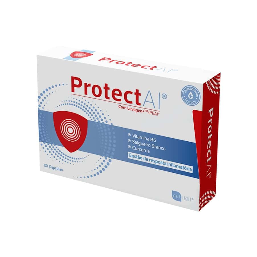 Protect AI 40 Cápsulas Nutridil suplemento alimentar com PEA, harpagófito, curcuma e bromelaína para o conforto físico