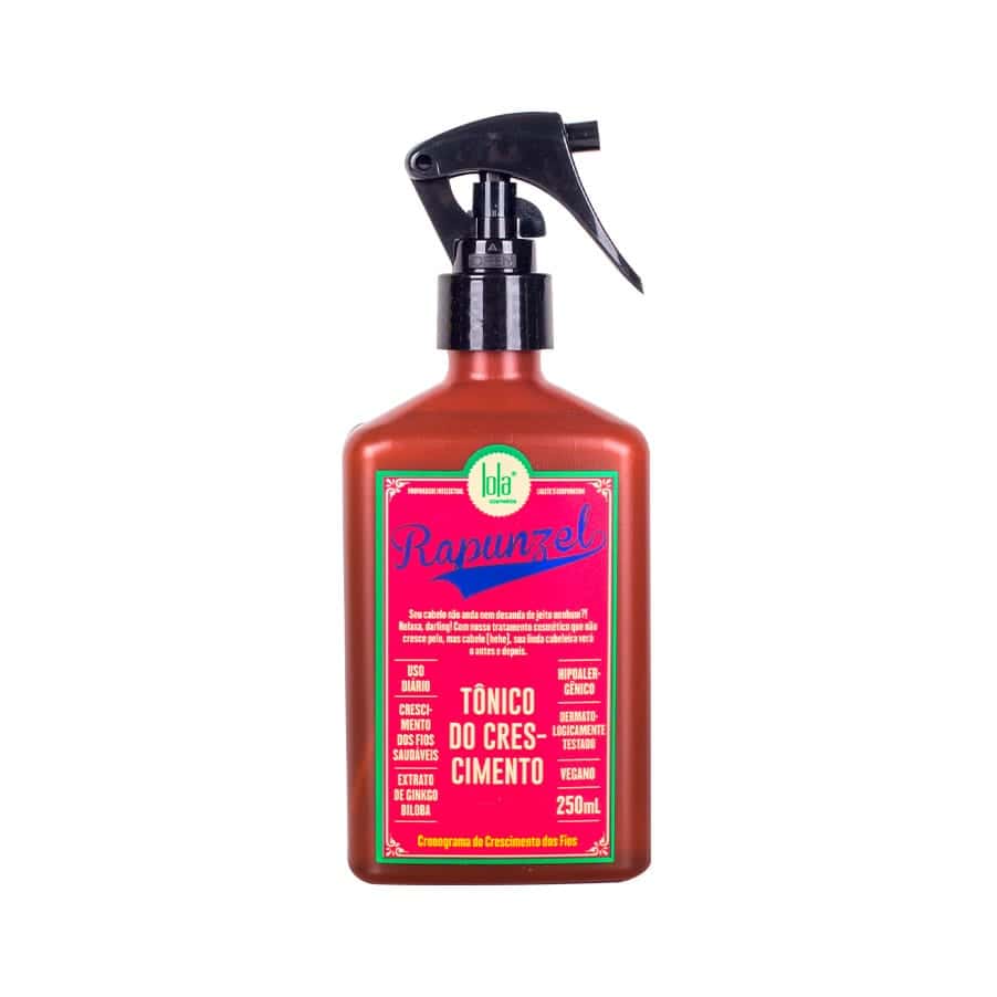 Rapunzel Tónico de Crescimento 250ml Lola Cosmetics para couro cabeludo e cabelo fragilizado.