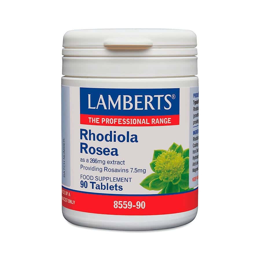 Rhodiola Rosea 1200mg 90 Comprimidos Lamberts, suplemento alimentar em comprimidos com extrato de rhodiola rosea.