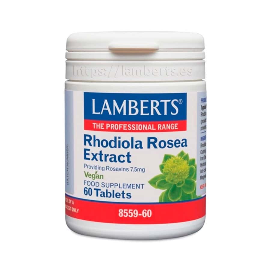 Rhodiola Rosea 3125mg 60 Comprimidos Lamberts, suplemento alimentar em comprimidos com extrato concentrado de rhodiola rosea.