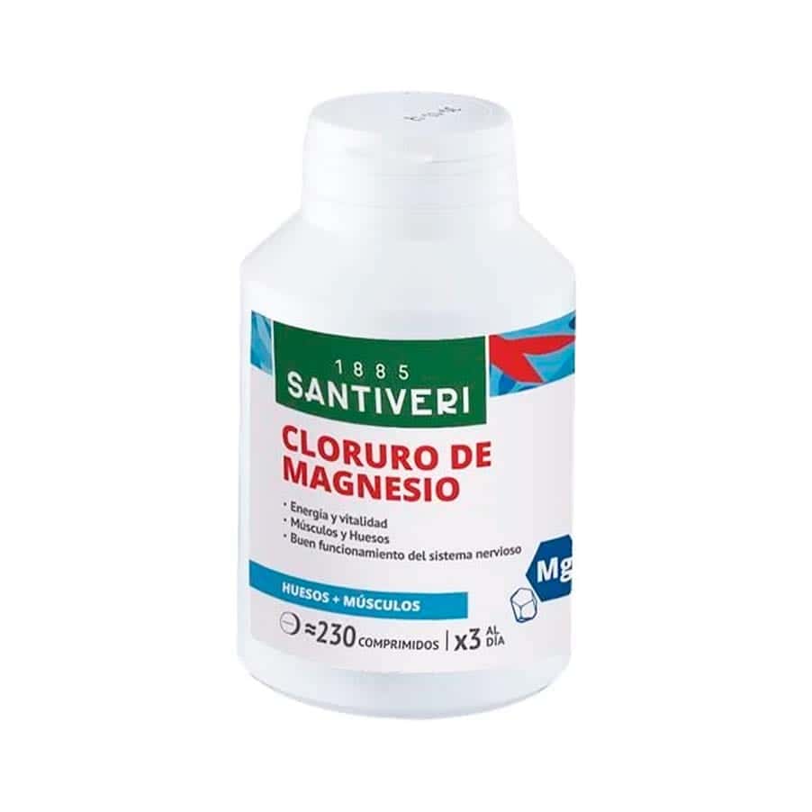 O cloreto de magnésio, da Santiveri é um suplemento alimentar à base de estearato de magnésio que contribui para o normal funcionamento muscular.