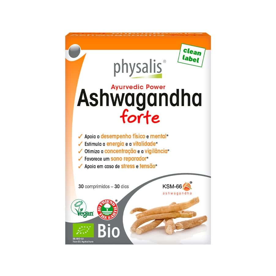 Ashwagandha Forte A Ashwagandha Forte 600 mg 30 Comprimidos da Physalis é um suplemento alimentar formulado com KSM-66®, um extrato concentrado da raiz de ashwagandha, também conhecida como ginseng indiano.600mg 30 Comprimidos Physalis