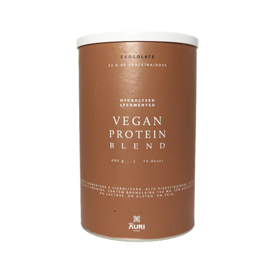 Vegan Protein Blend é um suplemento alimentar em pó com proteína de ervilha fermentada e proteína de ervilha hidrolisada.