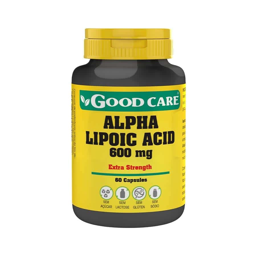 Ácido Alfa-Lipóico 600 mg Good Care embalagem de 60 cápsulas.