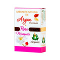 Sabonete Argan e Rosa Mosqueta Premium 140gr Elegante F. J. Campos para limpeza e cuidado nutritivo da pele.