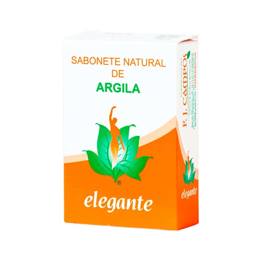 Sabonete Argila 140gr Elegante F. J. Campos, sabonete corporal com argila mineral para peles mistas a oleosas.
