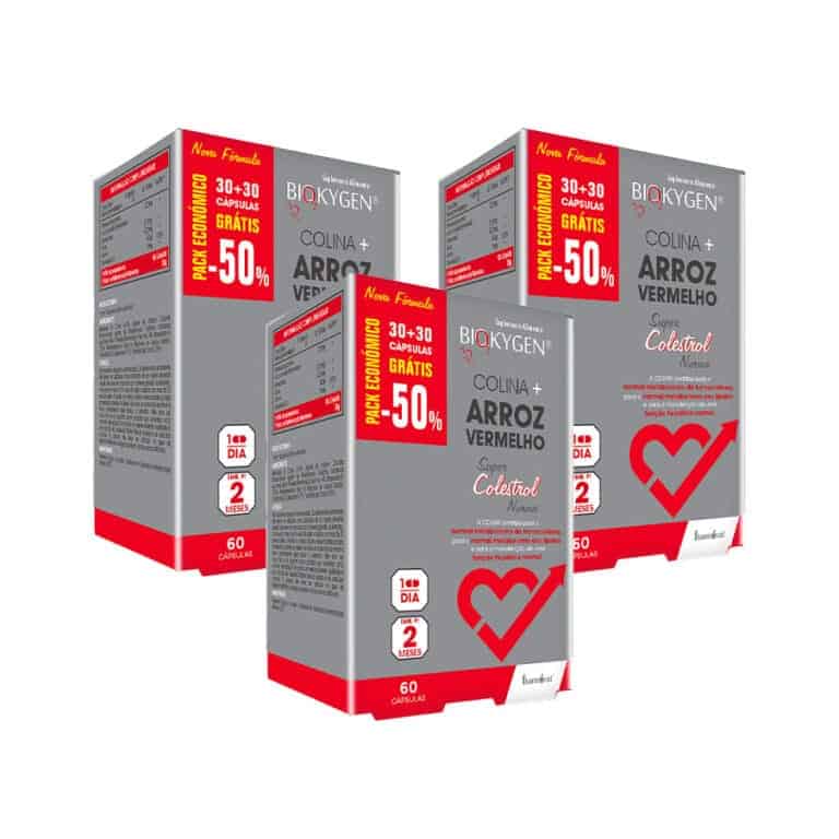 O Arroz Vermelho Pack 3×60 Biokygen é um suplemento alimentar desenvolvido para apoiar, de forma eficaz, a manutenção de níveis normais de colesterol no sangue. 