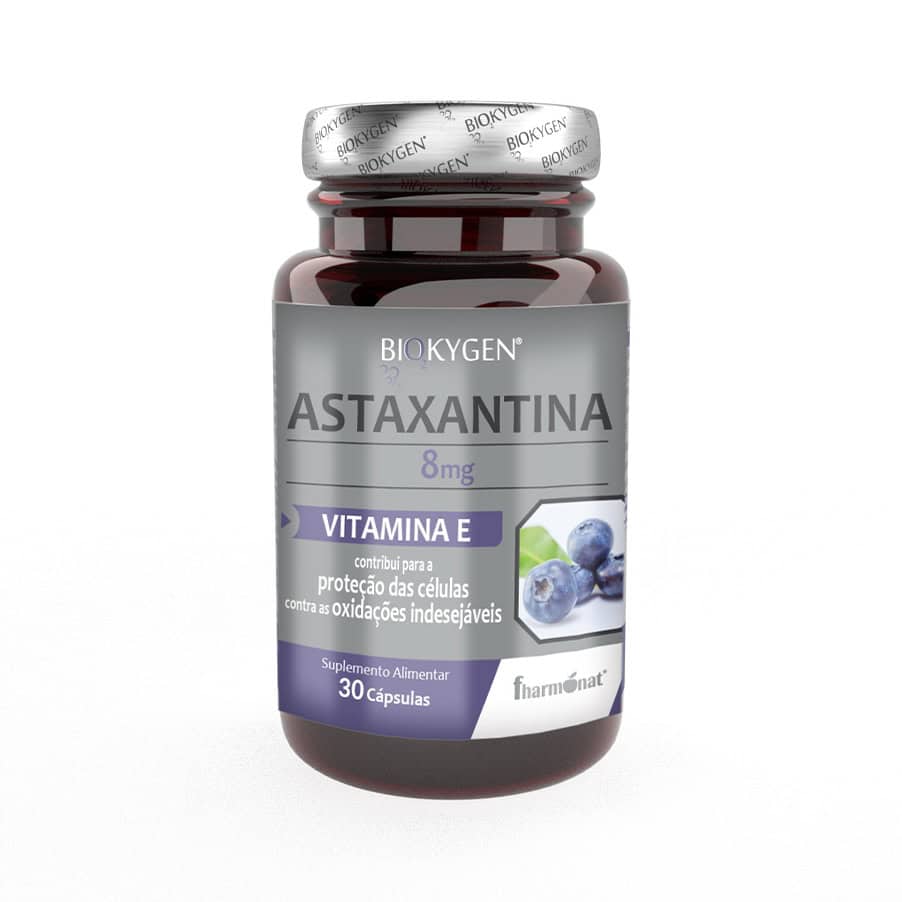 Astaxantina 8 mg 30 Cápsulas Biokygen é uma uma forma simples e concentrada de obter astaxantina para a tua rotina do dia a dia.