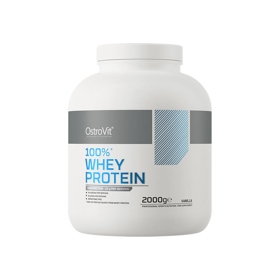 A 100% Whey Protein 2kg OstroVit é um suplemento alimentar em pó à base de concentrado de proteína de soro de leite.