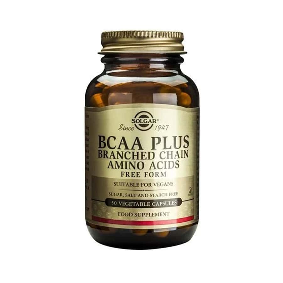 Solgar BCAA Plus fornece uma fórmula equilibrada de aminoácidos na sua forma livre: L-leucina, L-isoleucina, L-valina.