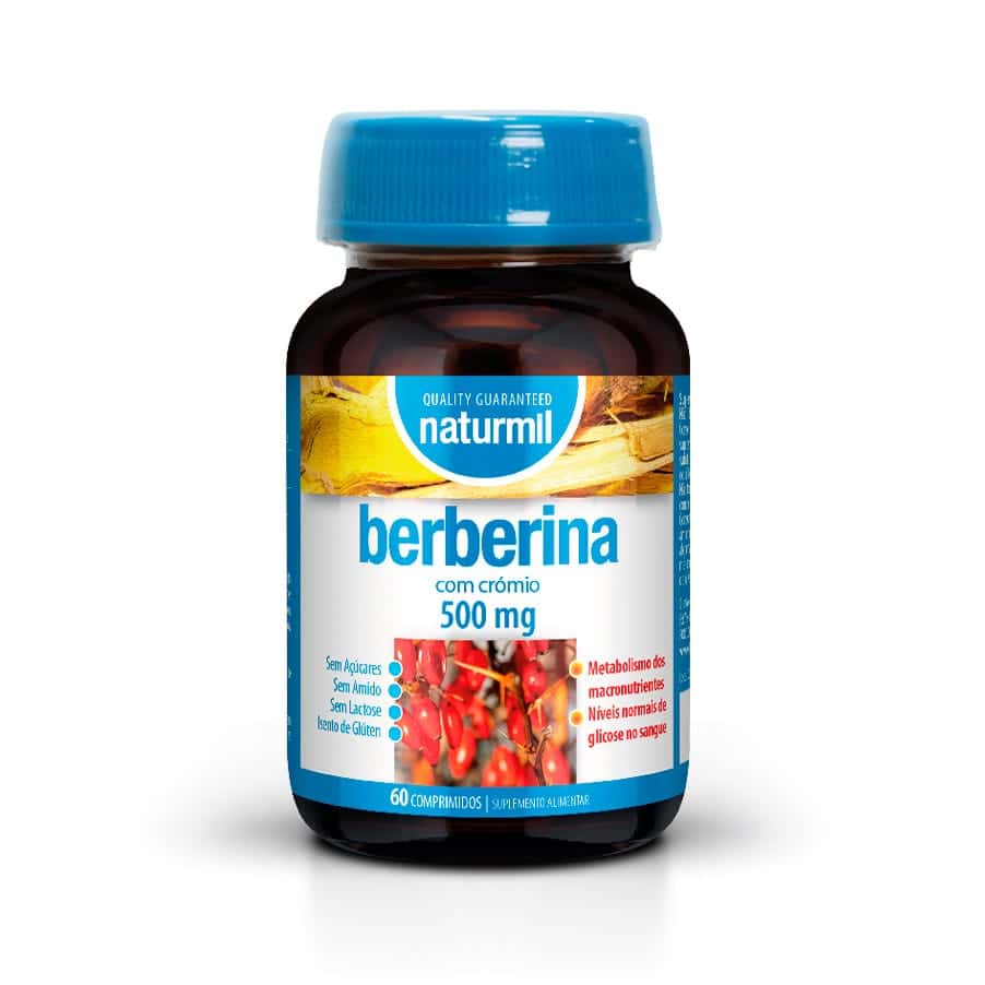Suplemento alimentar à base de berberina, com crómio feito para apoiar o metabolismo dos Macronutrientes e regular os níveis Normais de Glicose no Sangue