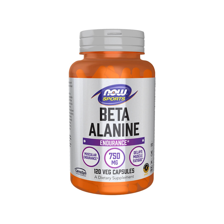 Beta-Alanine 750 mg da Now Foods é um suplemento alimentar em cápsulas vegetais, formulado com CarnoSyn® Beta-Alanine. 
