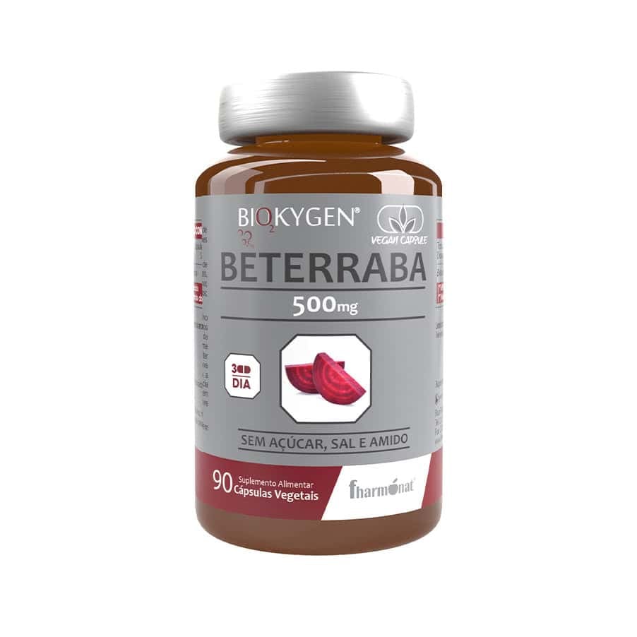 Beterraba 500mg 90 Cápsulas Biokygen, suplemento alimentar em cápsulas com beterraba.
