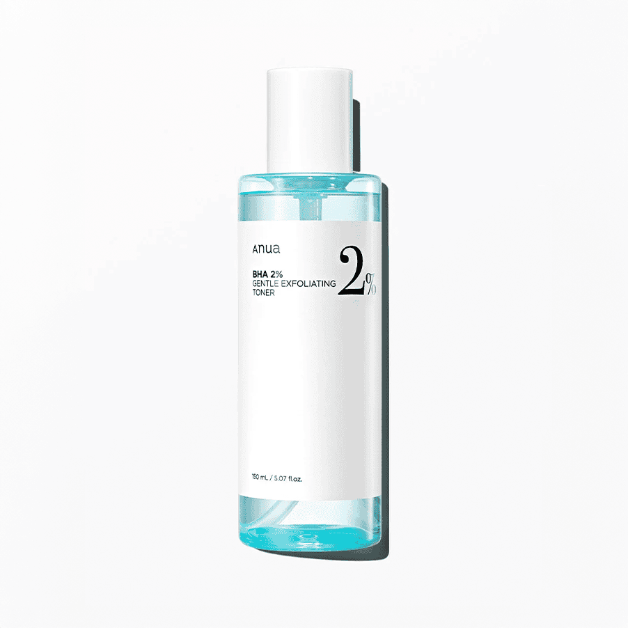Frasco do BHA 2% Tónico Esfoliante Suave 150ml da Anua, tónico facial para esfoliação suave e desobstrução dos poros